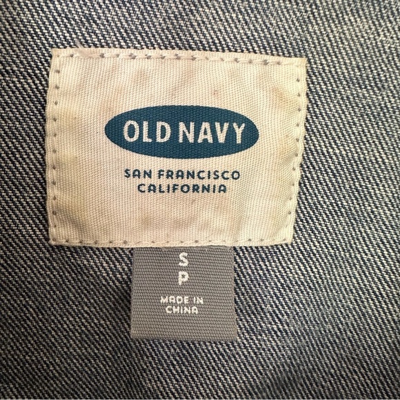 Old Navy Trucker Jacket Denim Stretch Women Small Jean Dark Wash Button Classic - Picture 2 of 8